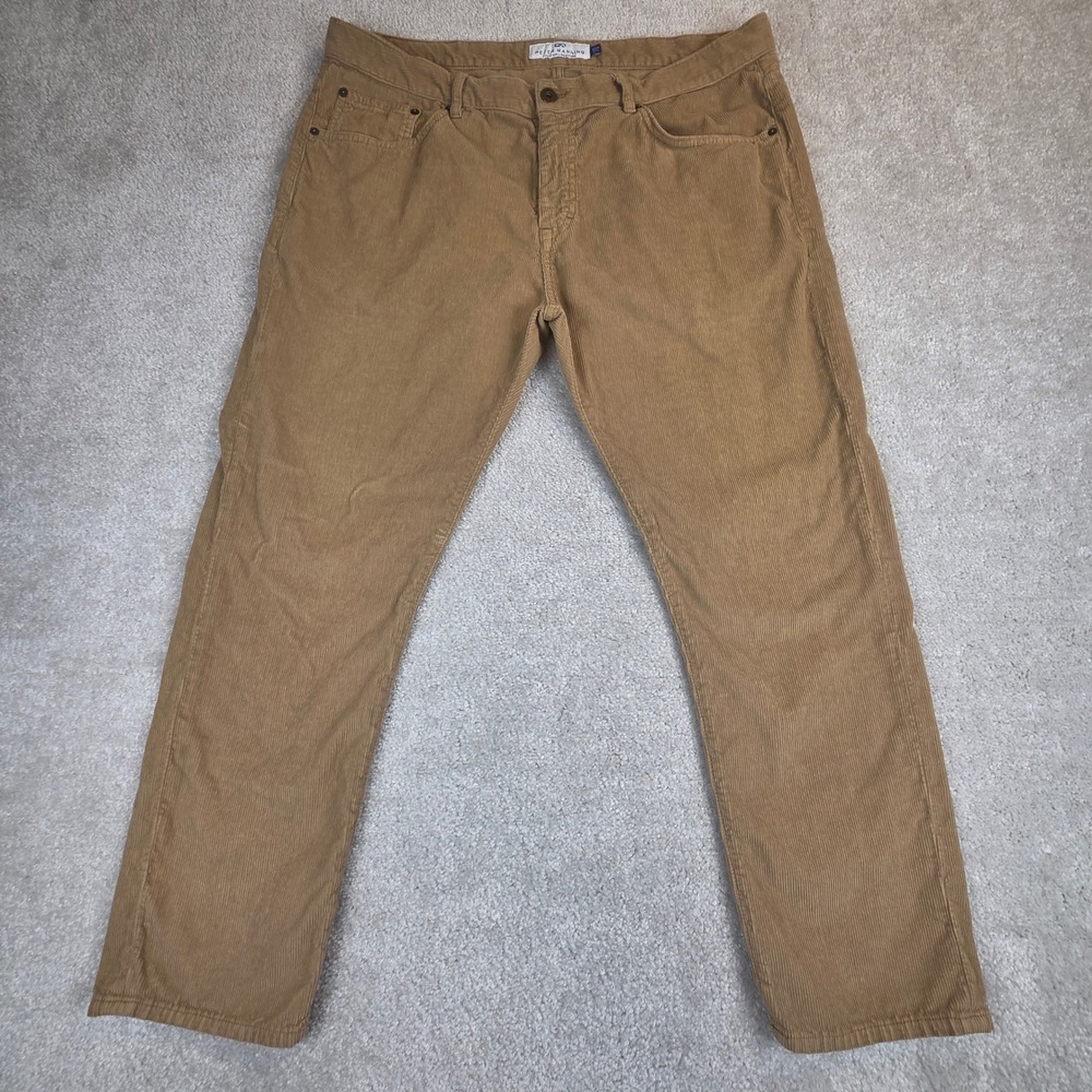 Peter Manning NYC Mens 38W 27L Tan Corduroy 5-Pocket Straight Leg Pants